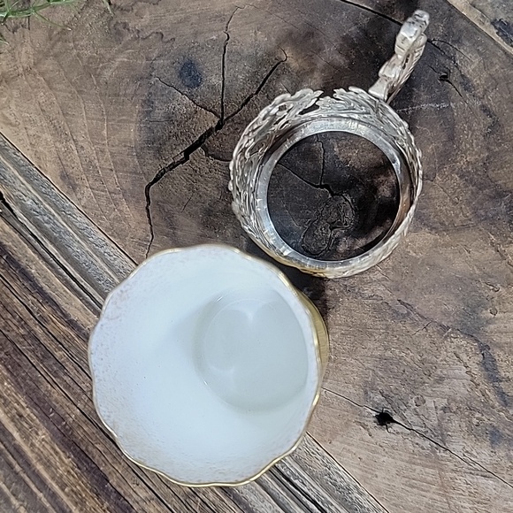 Rare Antique Aynsley China Demitasse In Sterling Silver Holder - Picture 8 of 13